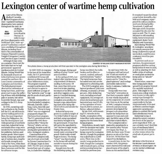 Lexington center of wartime hemp cultivation